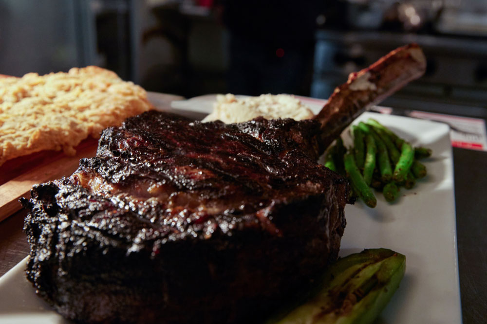 A steak dinner on a plate.